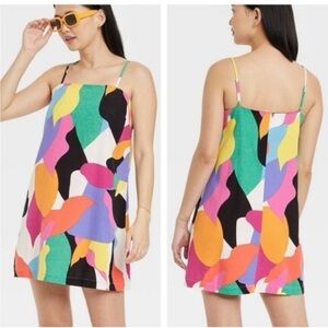 A New Day Abstract Print Mini Dress